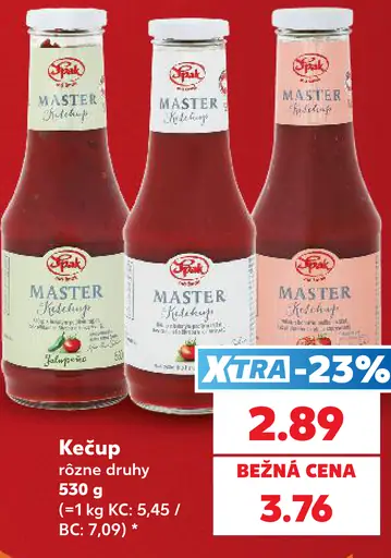 Spak Master kečup, rôzne druhy