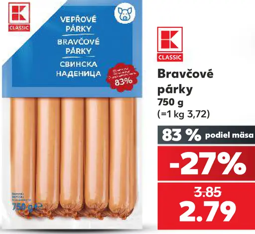 K-Classic Bravčové párky