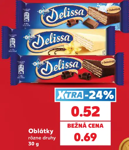 Orion Delissa celomáčané oblátky rôzne druhy