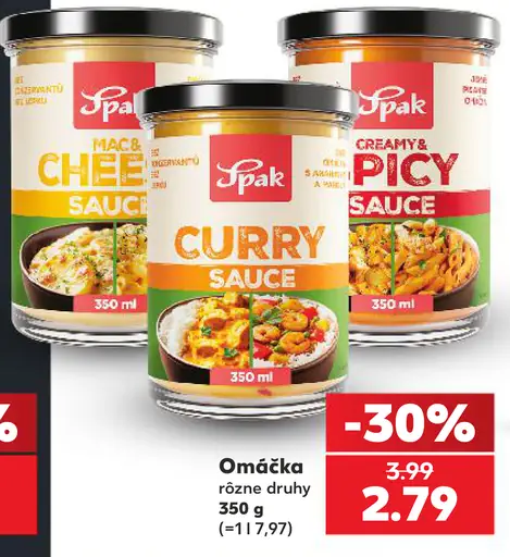 Spak omáčka – Mac & Cheese, Curry alebo Creamy & Spicy