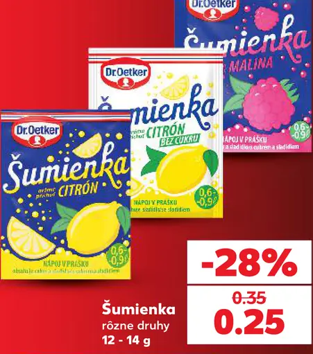 Dr. Oetker Šumienka, malina a citrón bez cukru