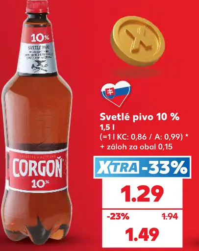 Corgoň 10 % svetlé výčapné pivo