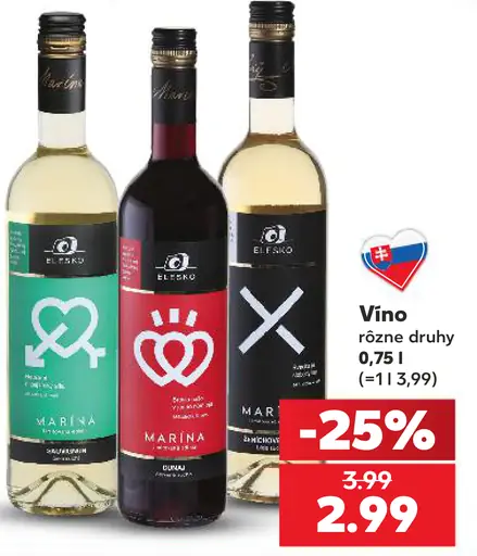 El Fisko víno Marina, rôzne druhy