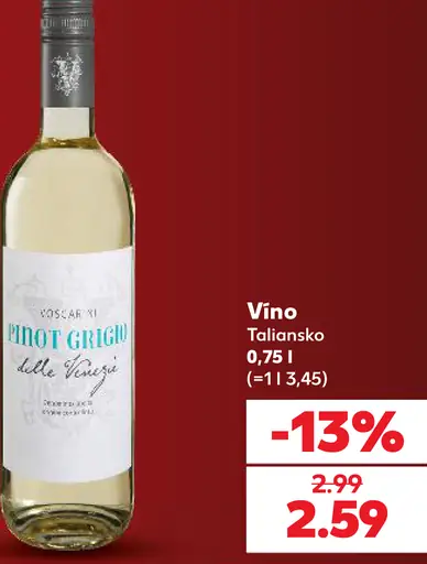Voscarini Pinot Grigio delle Venezie, talianske biele víno