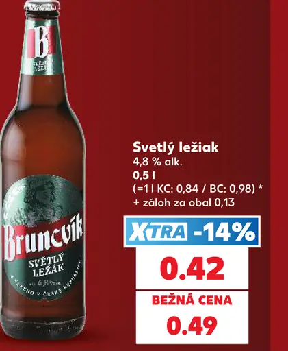Bruncvík svetlý ležiak 4,8 %