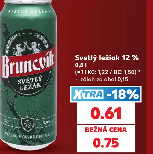 Bruncvík svetlý ležiak 12 % plechovka