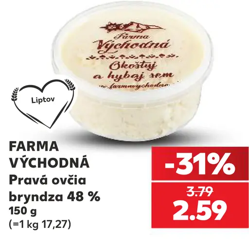 Farma Východná pravá ovčia bryndza