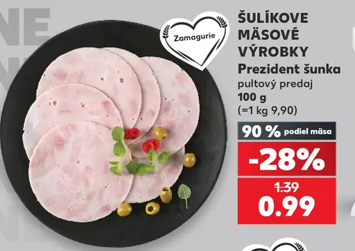 Prezident plátková šunka