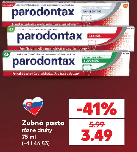 Parodontax zubná pasta, Whitening, Classic a Fluoride