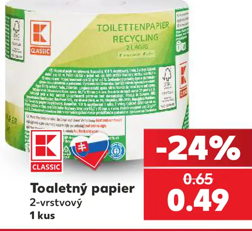K-Classic Toaletný papier 2-vrstvový