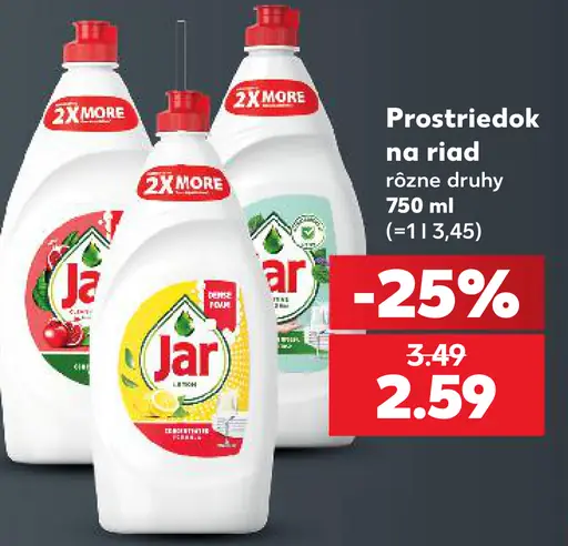Jar prostriedok na riad rôzne druhy