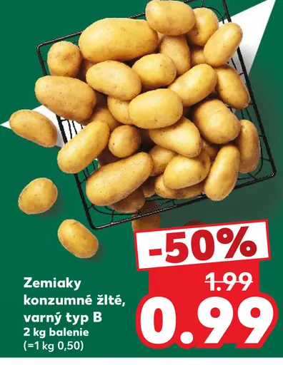 Zemiaky konzumné žlté, varný typ B