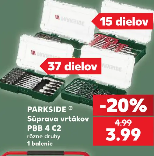 Parkside Súprava vrtákov PBB 4 C2, 37 dielov