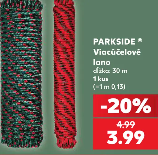 Parkside viacúčelové lano