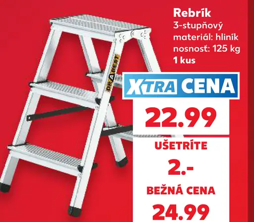 Hliníkový trojstupňový rebrík