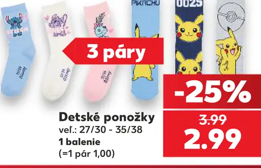 Disney Stitch a Pokémon detské ponožky