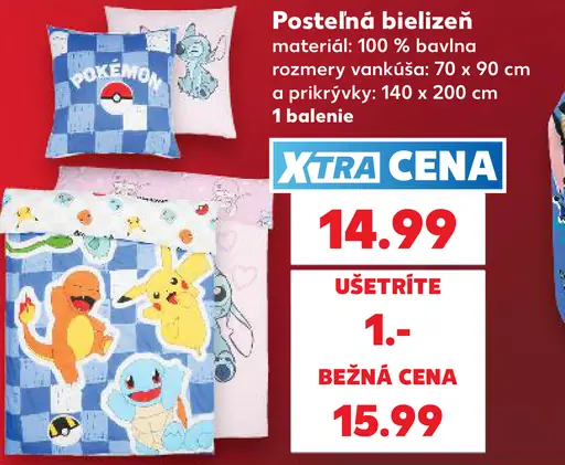 Disney Stitch a Pokémon posteľná bielizeň