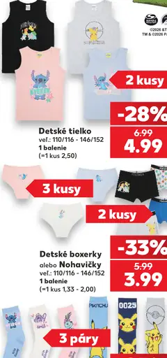 Disney Stitch, Pokémon a Paw Patrol detské tielka