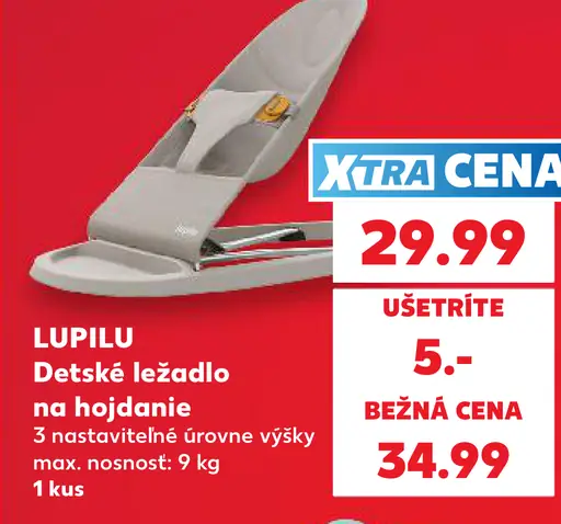 Lupilu detské ležadlo na hojdan ie, nastaviteľná úroveň výšky, maximálna nosnosť 9 kg