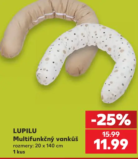 Lupilu multifunkčný vankúš, rozmery 20 × 140 cm