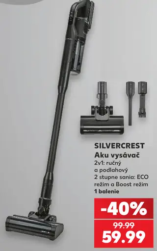 Silvercrest aku vysávač 2 v 1, ručný a podlahový, 2 stupne sania ECO režim a Boost režim