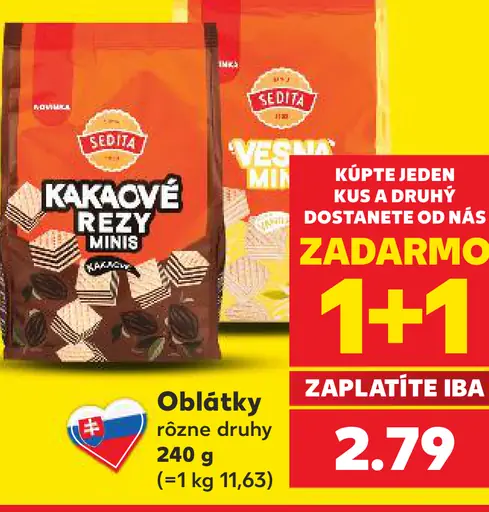 Sedita Oblátky rôzne druhy