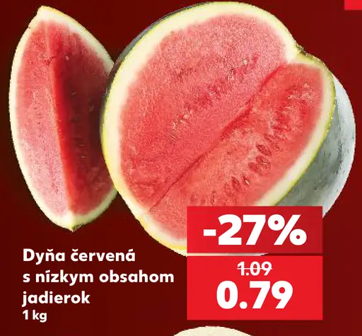 Červená dyňa s nízkym obsahom jadierok