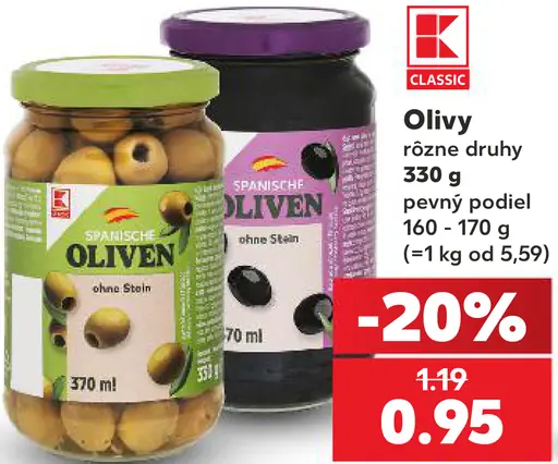 K-Classic olivy – rôzne druhy