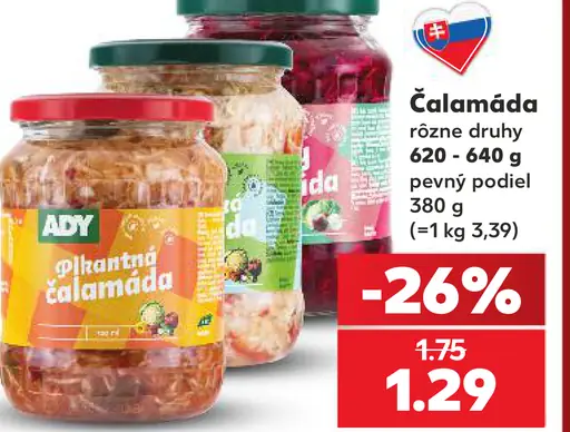 Čalamáda, rôzne druhy