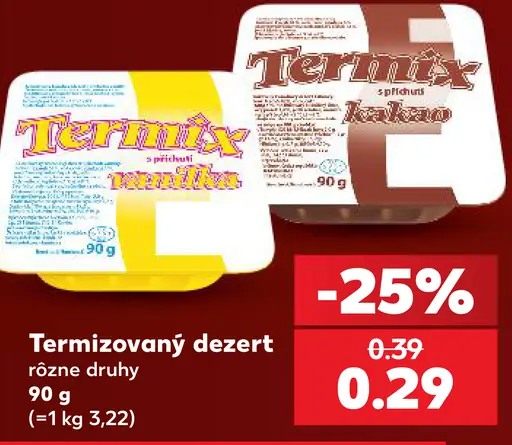 Termix termizovaný dezert, rôzne druhy