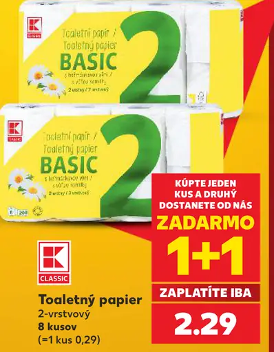 K-Classic toaletný papier Basic 2-vrstvový