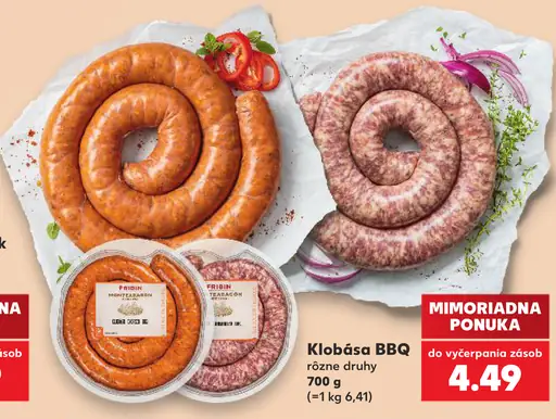 Klobása BBQ rôzne druhy