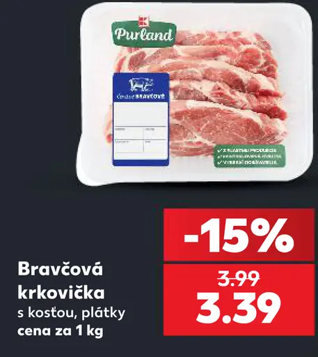 PureLand bravčová krkovička s kosťou, plátky
