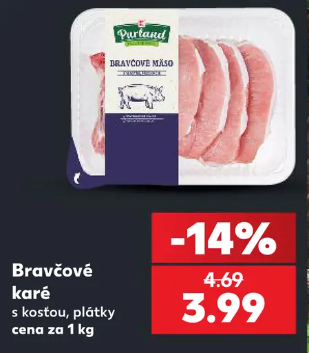 PureLand bravčové karé s kosťou, plátky
