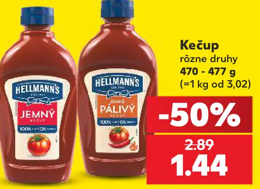 Hellmann's Kečup jemne štipľavý