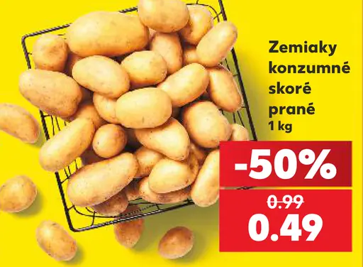 Zemiaky konzumné skoré prané