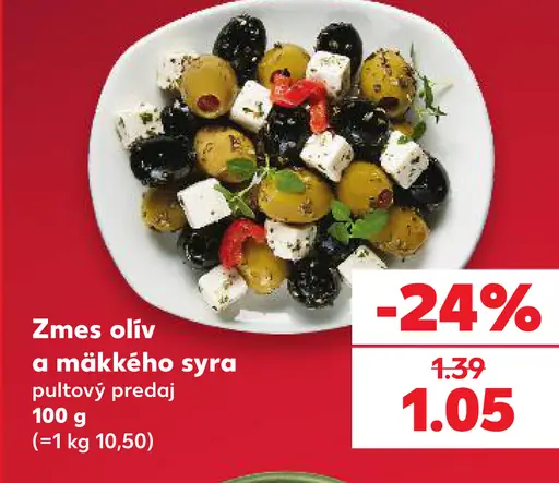 Zmes olív a mäkkého syra