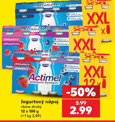 Jogurtový nápoj Actimel rôzne druhy