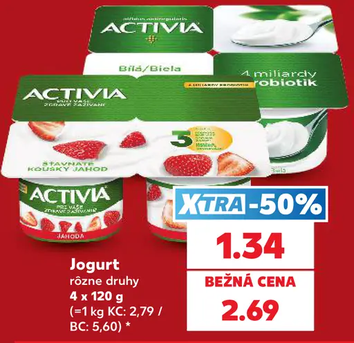 Jogurt Activia rôzne druhy