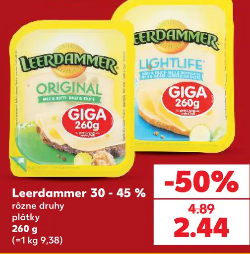 Leerdammer plátky – Original, Lightlife, rôzne druhy