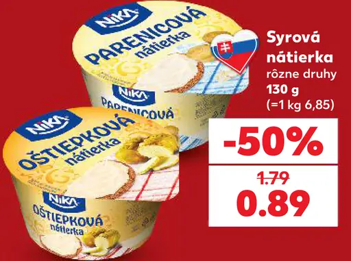 Nika syrová nátierka, rôzne druhy
