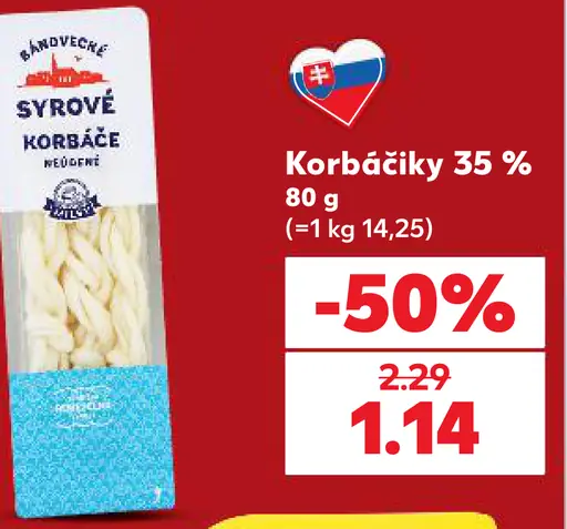 Bánovecké syrové korbáčiky 35 %