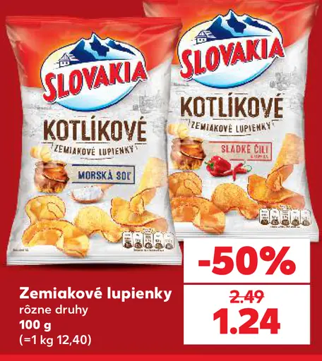 Slovakia kotlíkové zemiakové lupienky – morská soľ, sladké chilli