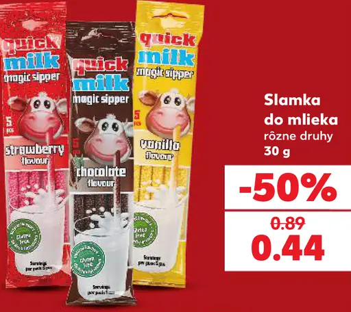 Quick Milk slamka do mlieka Strawberry, Chocolate, Vanilla