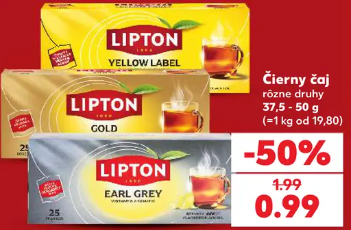 Lipton čierny čaj Yellow Label, Gold, Earl Grey
