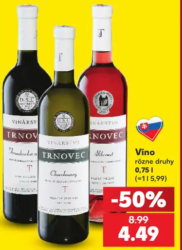 Vinárstvo Trnovec víno biele, červené, ružové
