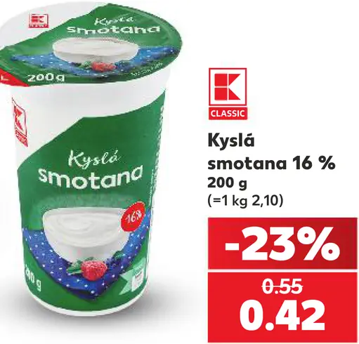 K-Classic Kyslá smotana 16%