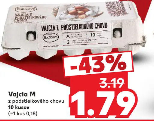 Vajcia M z podstielkového chovu