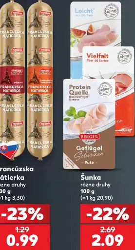 Berger šunka rôzne druhy