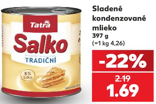 Tatra Salko sladené kondenzované mlieko